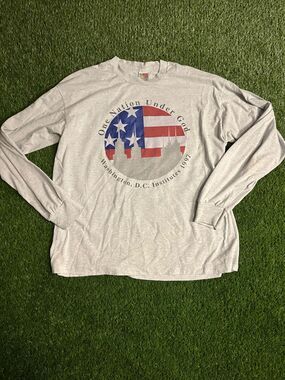 Fruit of the Loom Vintage Light Gray Tee with Multicolor Fruit Logo